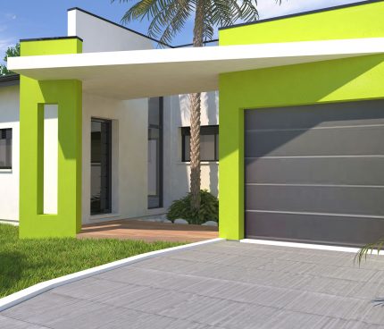 façade maison couleur verte modele gaia