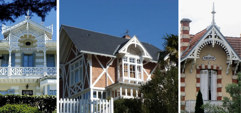 maisons arcachonnaises avec balcons bois ouvrages