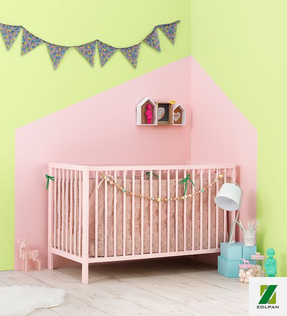 chambre bébé avec peinture décorative Zolpan
