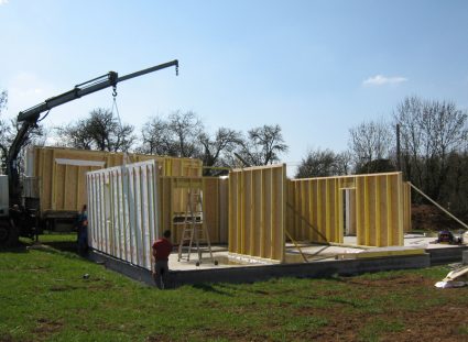 Une maison ossature bois en Aveyron élévation murs