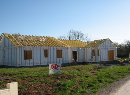 une maison ossature bois en Aveyron couverture