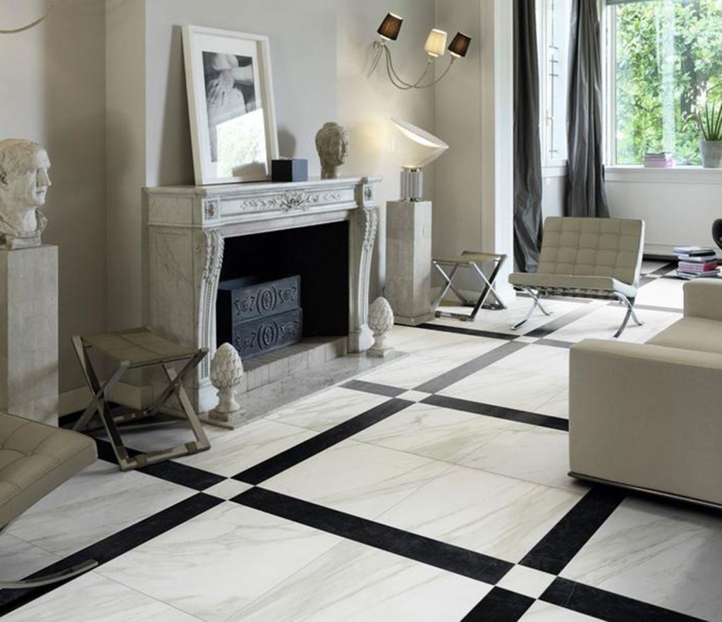 carreaux marbre épurés pour salon design