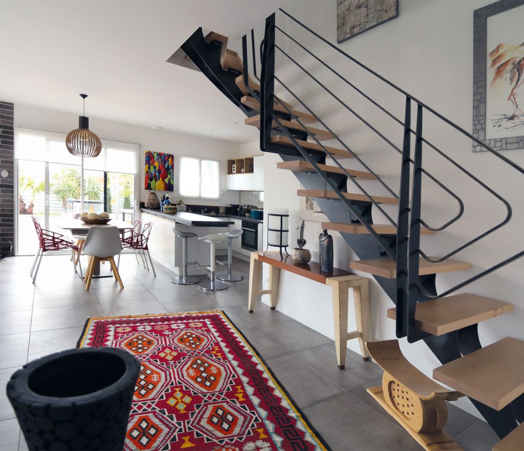 escalier bois moderne maison