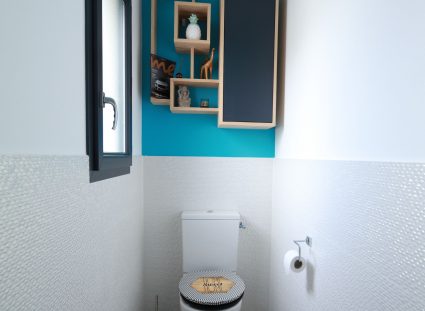 toilettes avec carrelage blanc texture