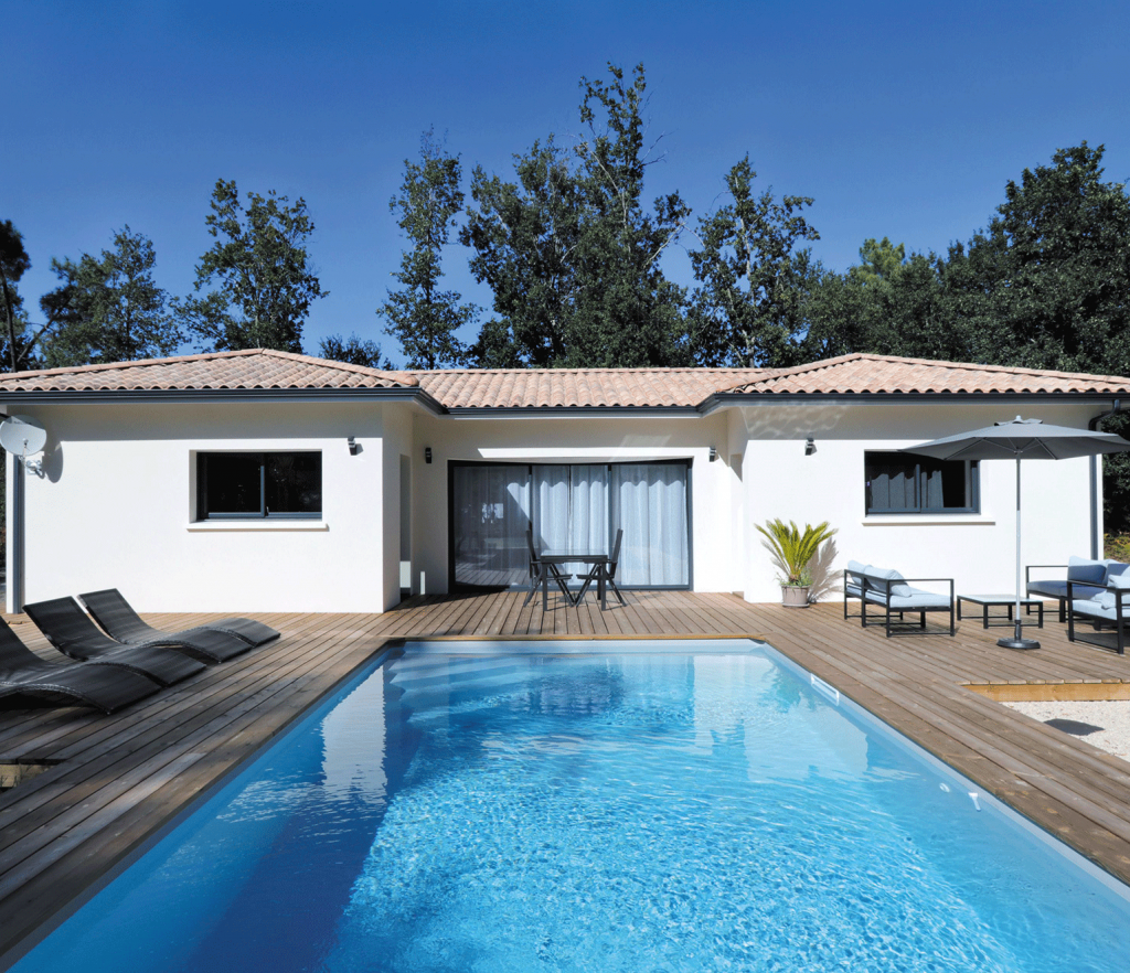 maison moderne avec un plan en H