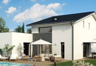 maison a étage avec piscine