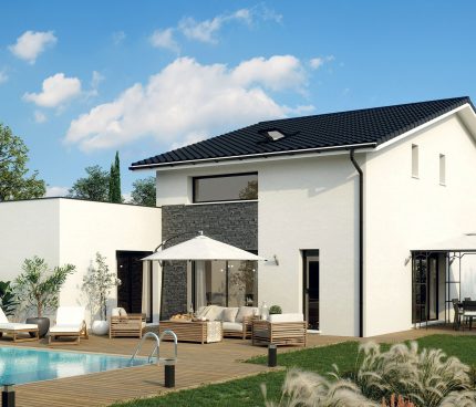 maison a étage avec piscine