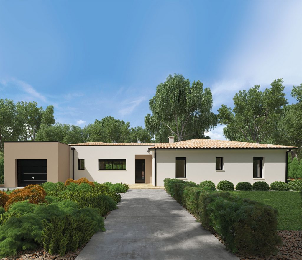 maison en L façade avant