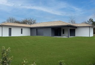 maison contemporaine en L chantier